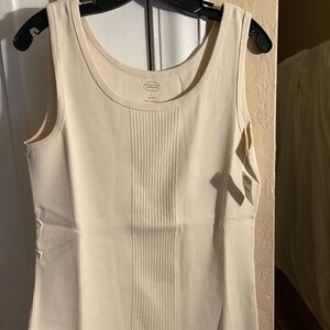 Talbots Beige Ribbed Cotton Tank